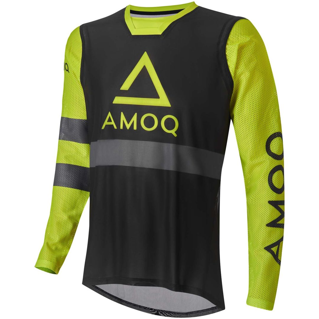 Crosstrøje Airline Mesh Sort Neongul AMOQ XS – billede 2