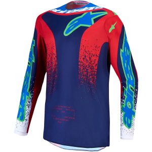 Crosstrøje Børn Fluid Drag Blå Marineblå Rød Hvid Alpinestars