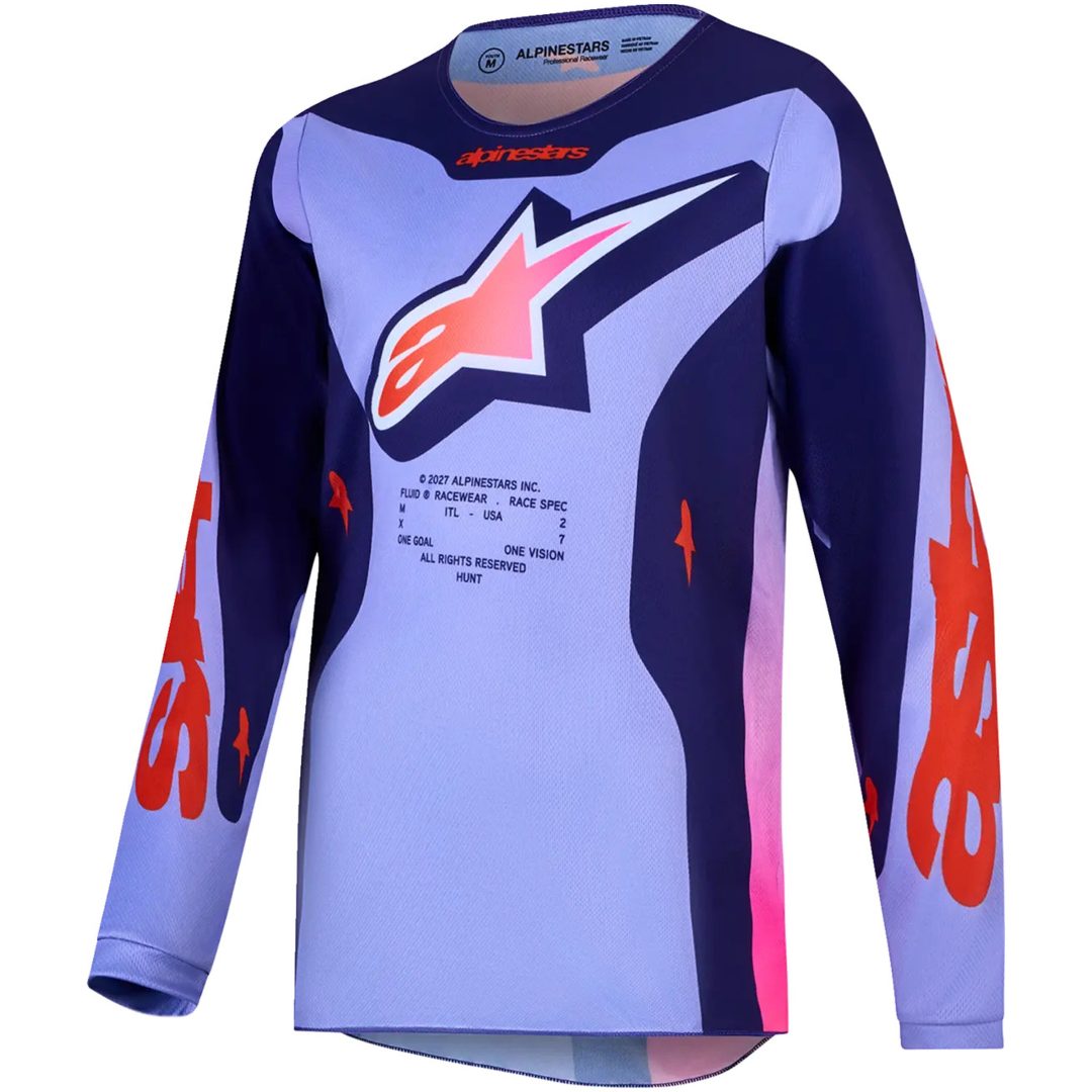 Crosstrøje Børn Fluid Hunt Pink Lilla Alpinestars s