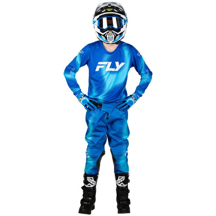 Crosstrøje Børn Kinetic Torch Lyseblå Blå FLY RACING ym – billede 3