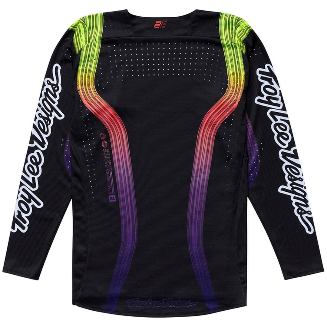 Crosstrøje Børn SE PRO Stripes Sort TROY LEE DESIGNS Medium Barn – billede 2