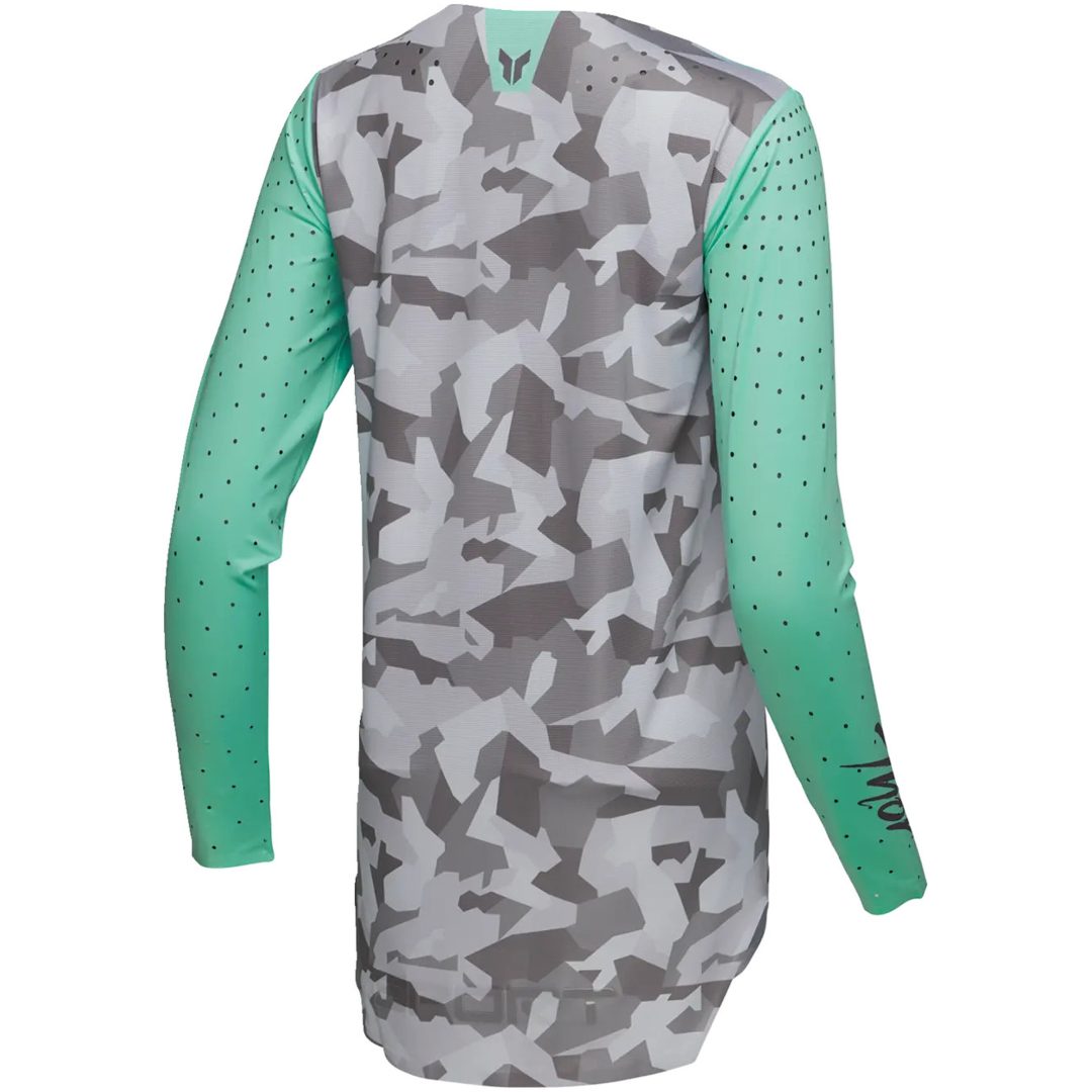 Crosstrøje Dame Sportmode Shadow Grå/grøn/teal THOR Medium – billede 4