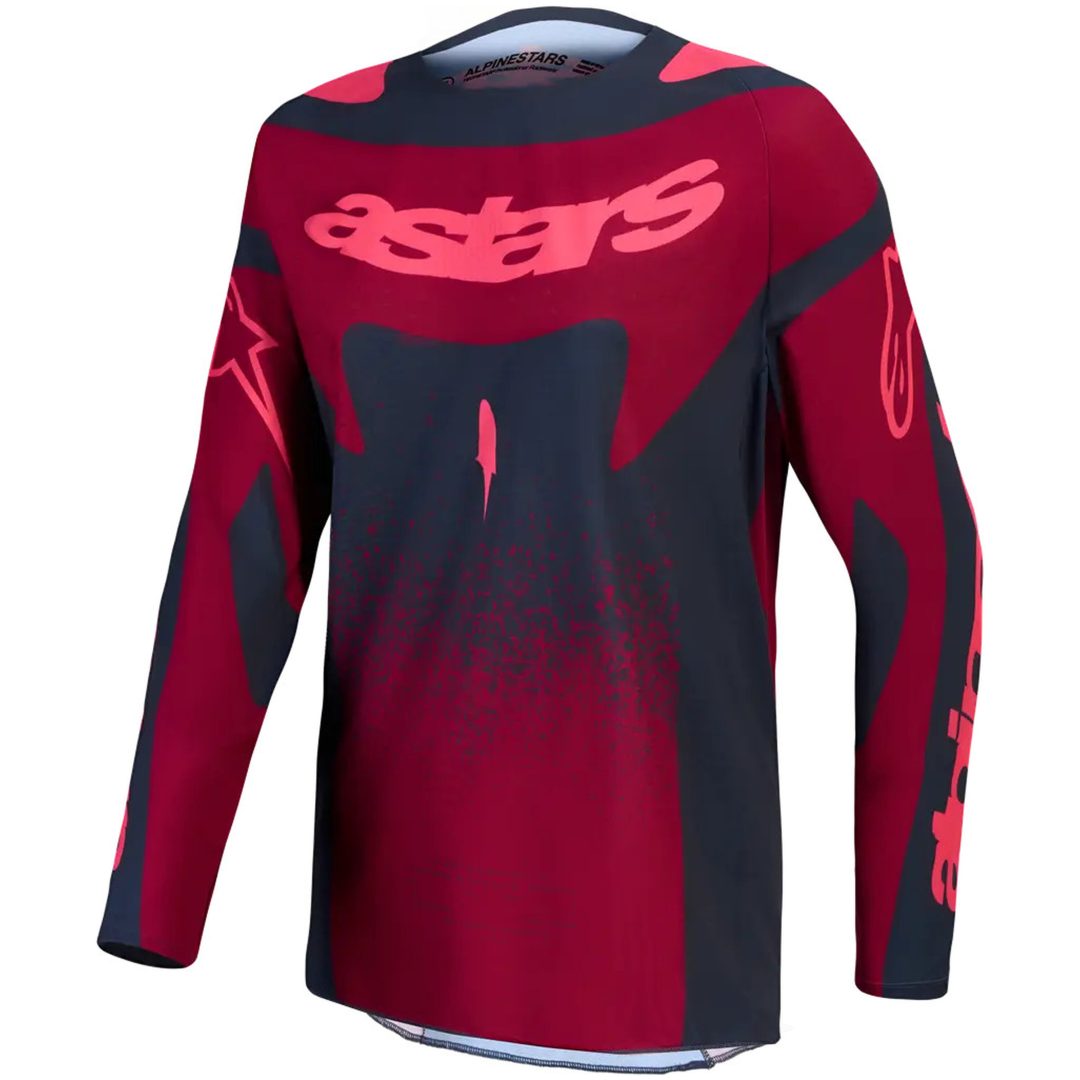 Crosstrøje Dame Stella Techstar Swan Mørkegrå Mørkerød Rød Alpinestars s