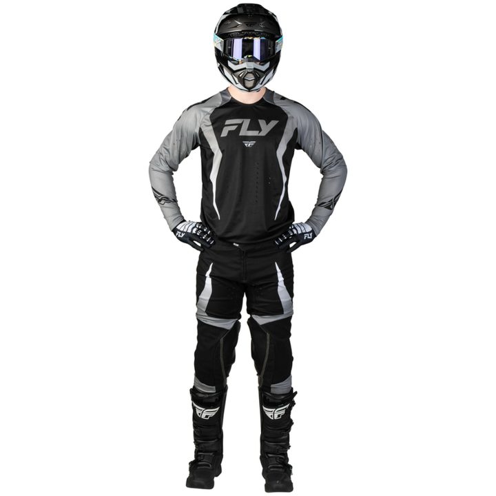 Crosstrøje Evolution DST Bolt Sort Grå FLY RACING s – billede 3