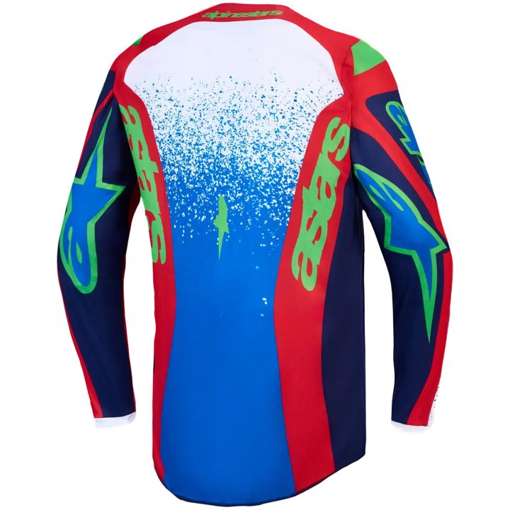 Crosstrøje Fluid Drag Blå Neongrøn Marineblå Rød Hvid Alpinestars s – billede 2