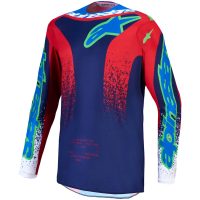 Crosstrøje Fluid Drag Blå Neongrøn Marineblå Rød Hvid Alpinestars