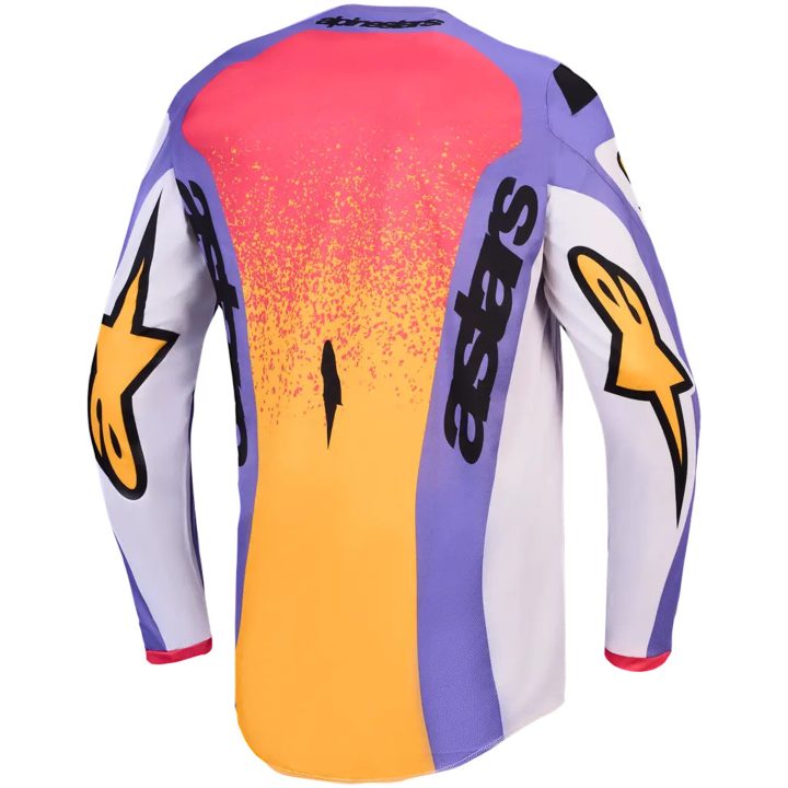 Crosstrøje Fluid Drag Hvid Koral Guld Lyseblå Alpinestars s – billede 2