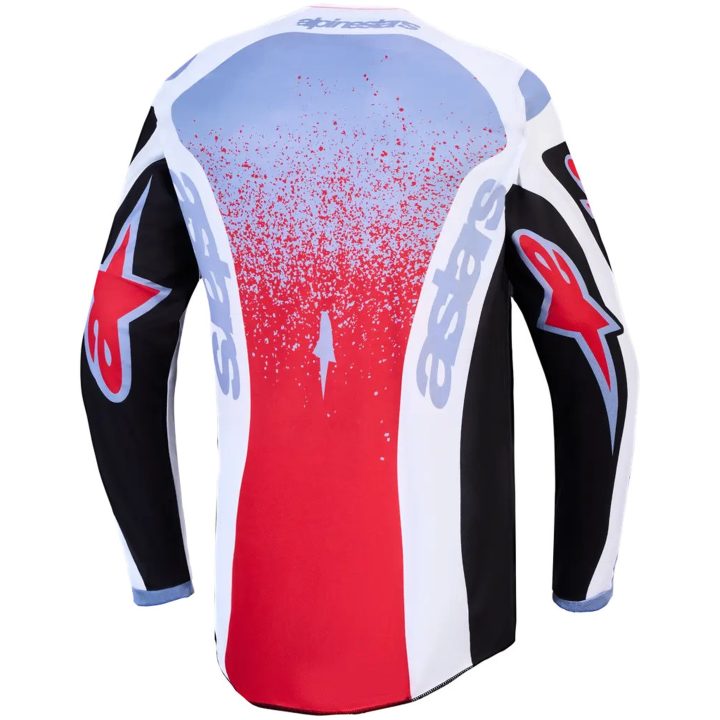 Crosstrøje Fluid Drag Sort Lysblå Rød Hvid Alpinestars s – billede 2