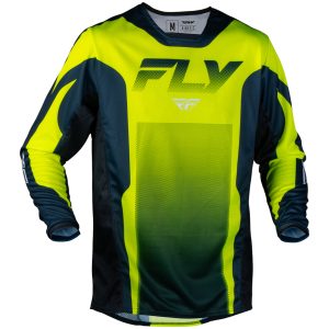 Crosstrøje Kinetic Fade Neongul Blå Hvid FLY RACING