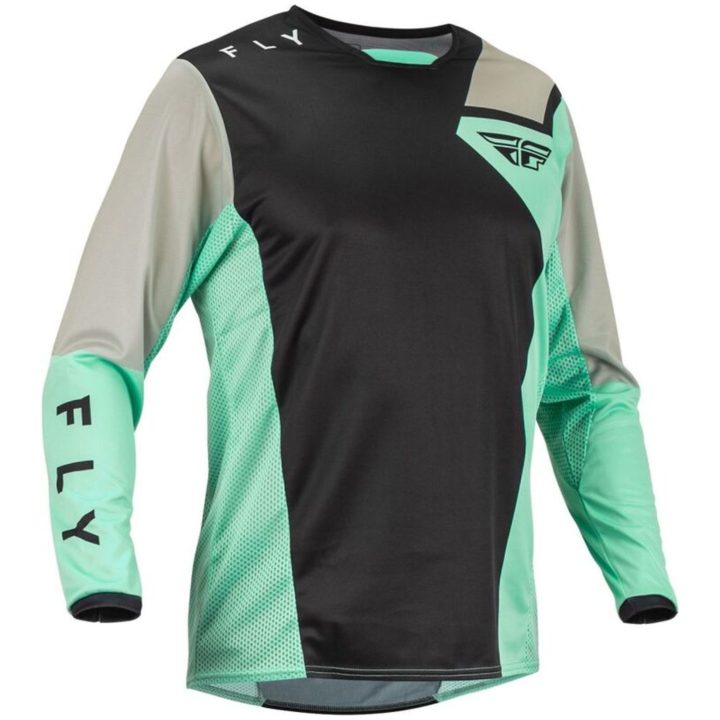 Crosstrøje Kinetic Jet Sort/mint/grå FLY RACING s – billede 3