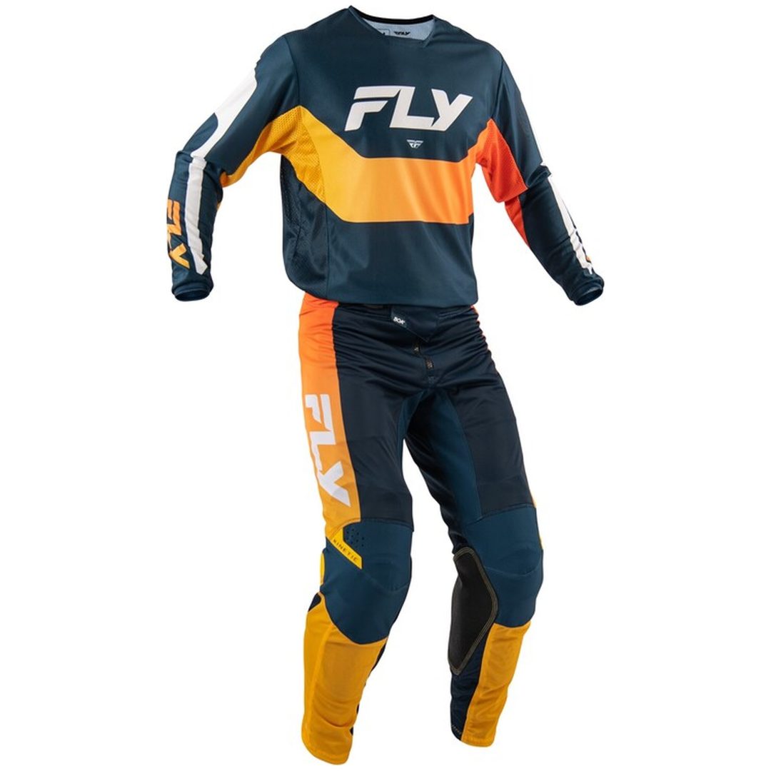 Crosstrøje Kinetic Mesh Marineblå Orange FLY RACING s – billede 3