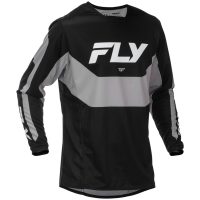 Crosstrøje Kinetic Sort/Grå FLY RACING