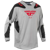 Crosstrøje Kinetic Sym Lysegrå/rød/sort FLY RACING