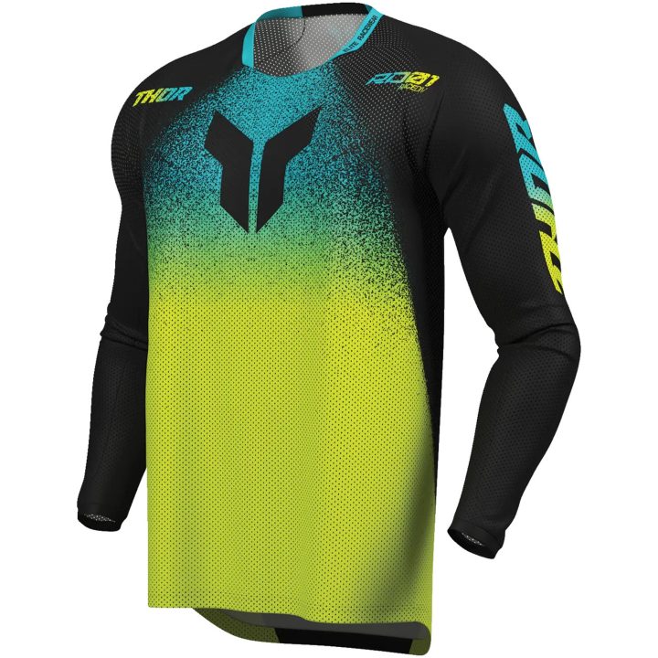 Crosstrøje Launchmode Air Darkside Sort Gul THOR s – billede 3
