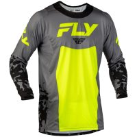 Crosstrøje Lite Flake Grå Gul Sort FLY RACING