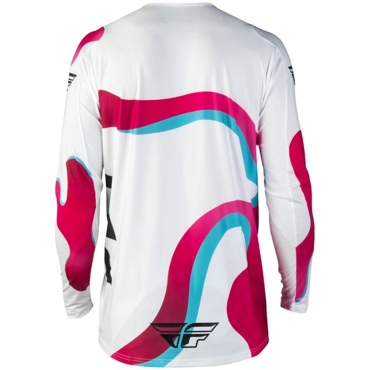 Crosstrøje Lite Vibe Hvid Pink Blå FLY RACING s – billede 2
