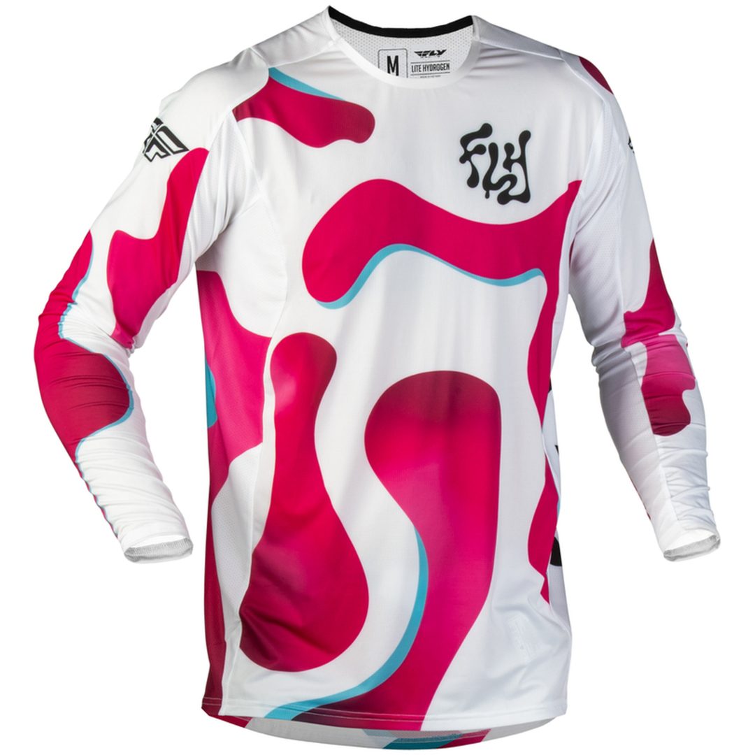 Crosstrøje Lite Vibe Hvid Pink Blå FLY RACING s