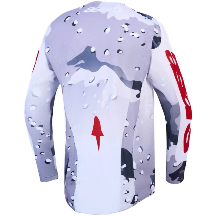Crosstrøje Racer Air Lone Grå Camo Rød Hvid Alpinestars s – billede 2