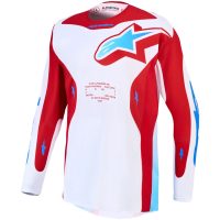 Crosstrøje Racer Hunt Hvid Lyseblå Rød Alpinestars