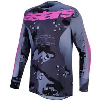 Crosstrøje Racer Lone Sort Camouflage Grå Pink Lilla Alpinestars