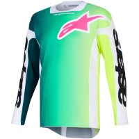 Crosstrøje Racer Portl Sort Grøn Hvid ALPINESTARS