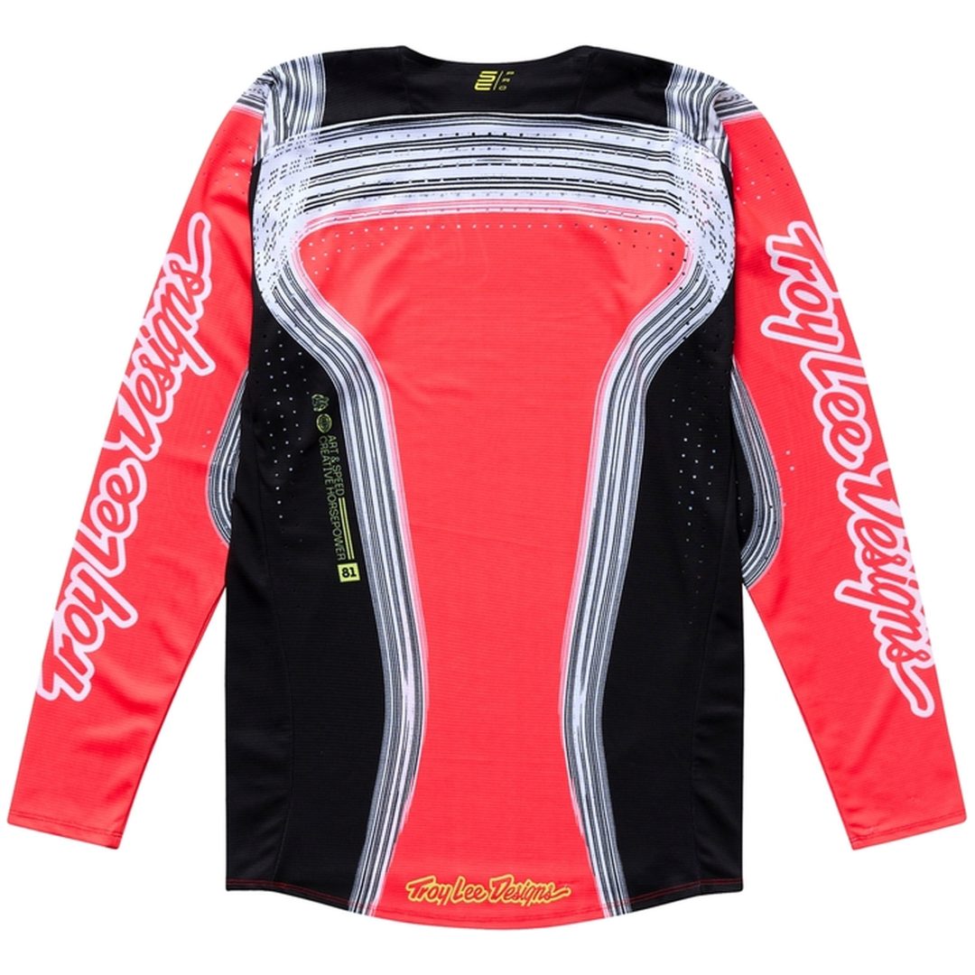 Crosstrøje SE Pro Stripes Infrarød/Sort TROY LEE DESIGNS Medium – billede 2