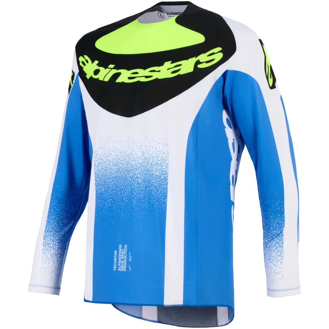 Crosstrøje Techstar Knif Sort Blå Gul ALPINESTARS Small