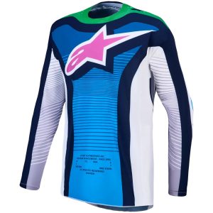 Crosstrøje Techstar Maven Blå Grøn Hvid Alpinestars