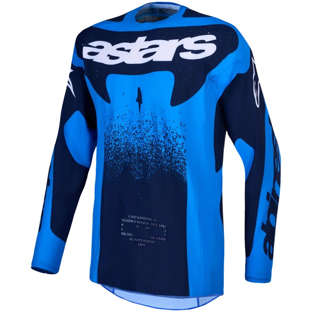 Crosstrøje Techstar Swan Blå Hvid Alpinestars s