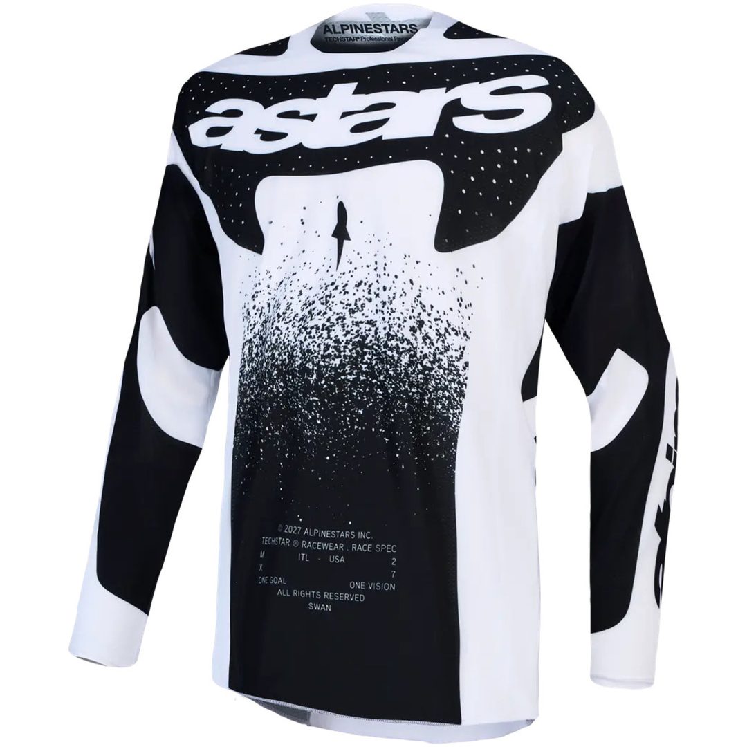 Crosstrøje Techstar Swan Sort Hvid Alpinestars s