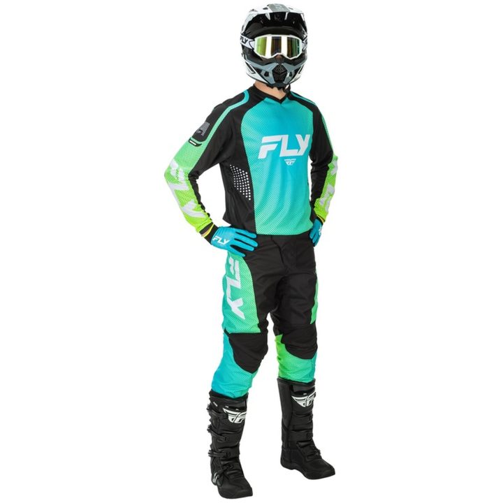 Crosstrøjer F-16 Aqua/Sort/Hvid FLY RACING XXL – billede 4