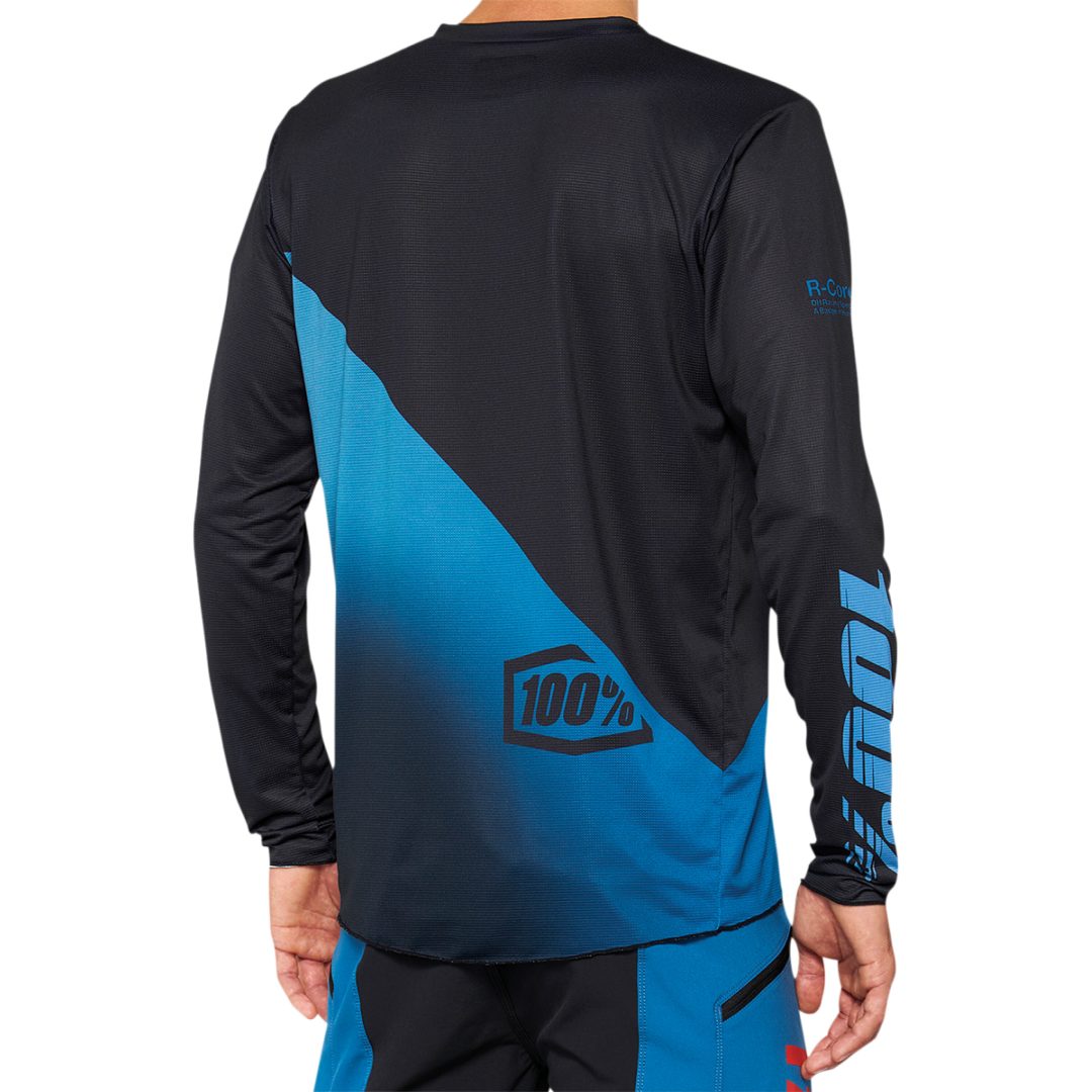 Cykeltrøje R-core X Ls Sort/blå Small 100% MTB Small – billede 2
