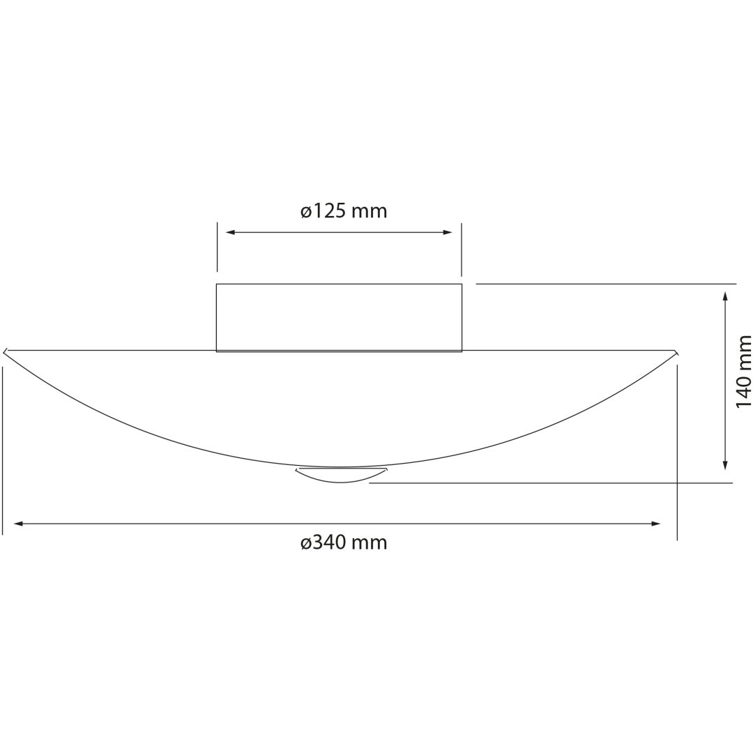 Cyklon Plafond, 34 cm, Hvid/stål ANETA HOME Sokkel E14 Hvid /Stål – billede 2