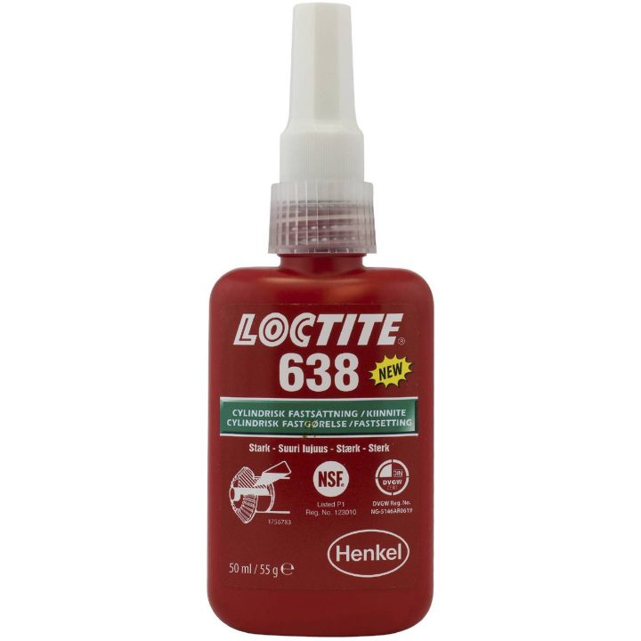 Cylindrisk fastgørelse, høj styrke 638 LOCTITE LIM CYLINDRISK 638 50ML – billede 2