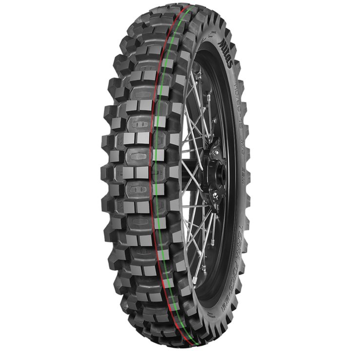 Dæk -MX MH Medium Hard Terrain Rød/Grøn MITAS 70/100-10 – billede 2