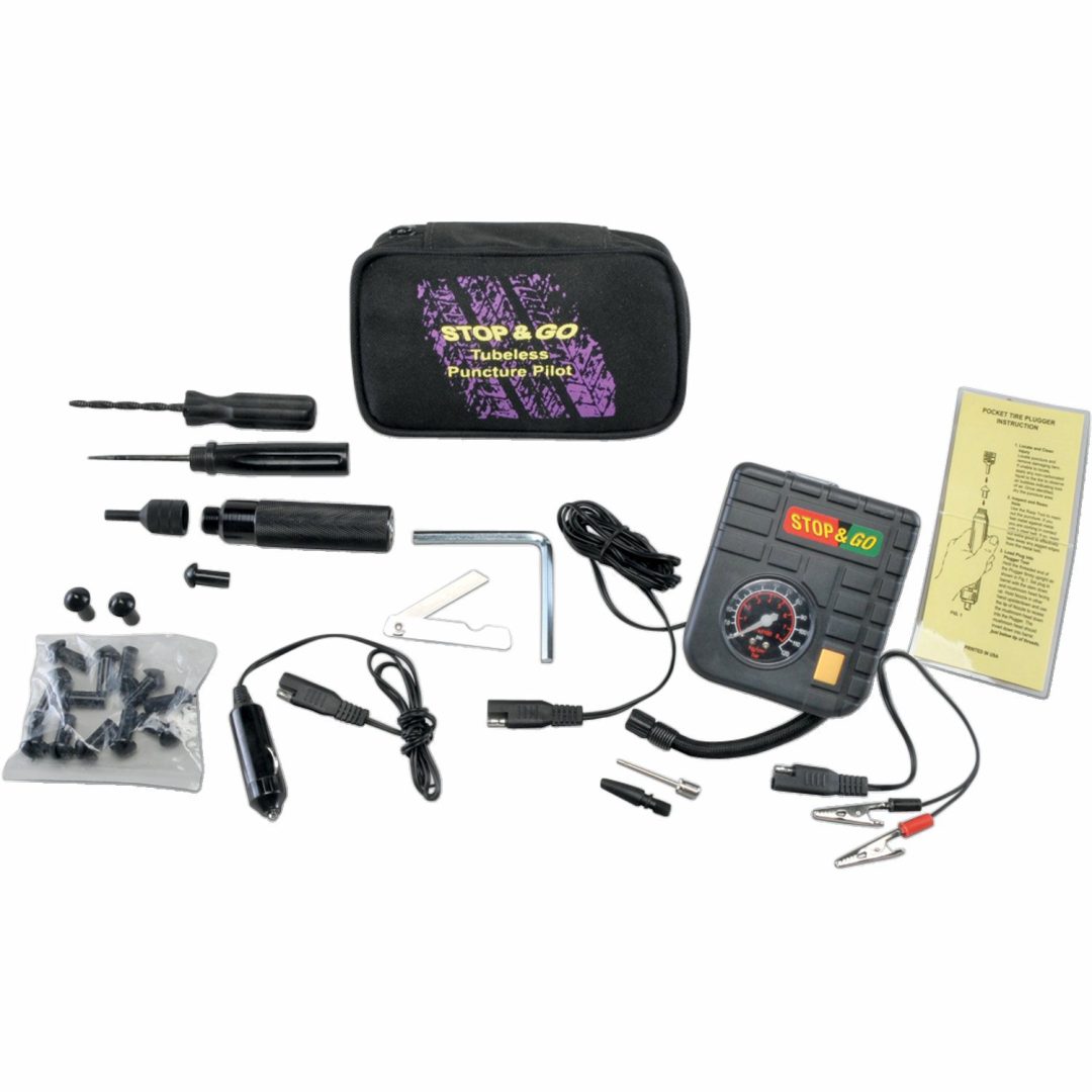 Dækpumpe Tubeless Puncture Pilot Kit Sort STOP + GO INTERNATIONAL