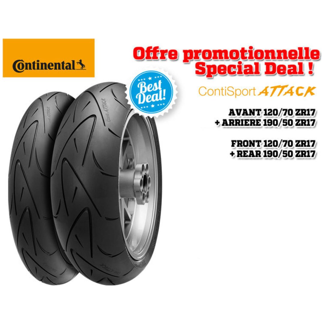Dæksæt Hypersport Contisportattack 120/70-17 + 190/50-17 CONTINENTAL