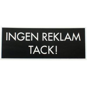 DEKAL INGEN REKLAM SV
