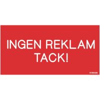 DEKAL INGEN REKLAM TA 100X50MM