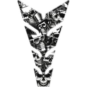 Dekal Tankpad Resin/soft Touch Sort Skull ONEDESIGN