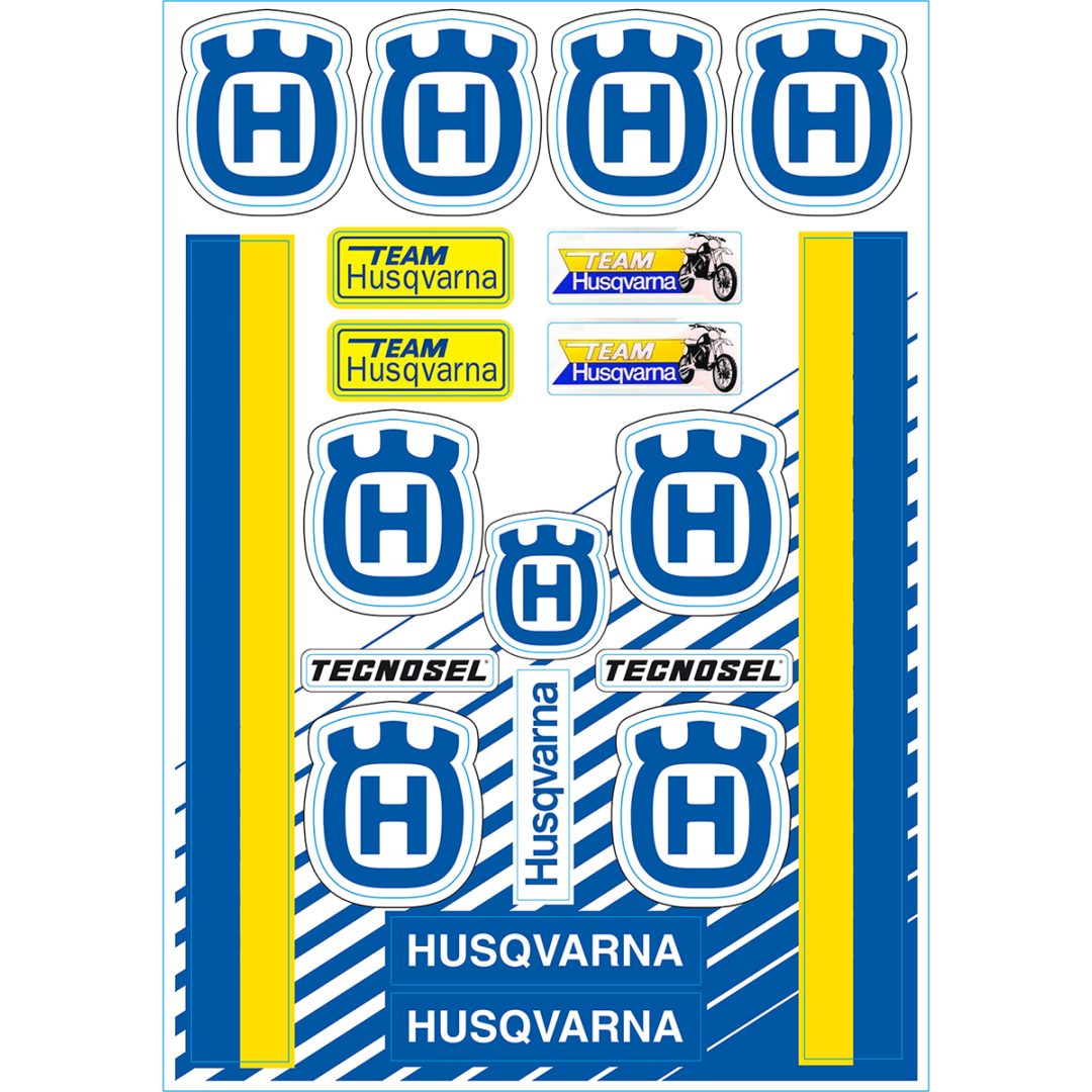 Dekalsæt Med Logo Blå/hvid/gul TECNOSEL Dekalark