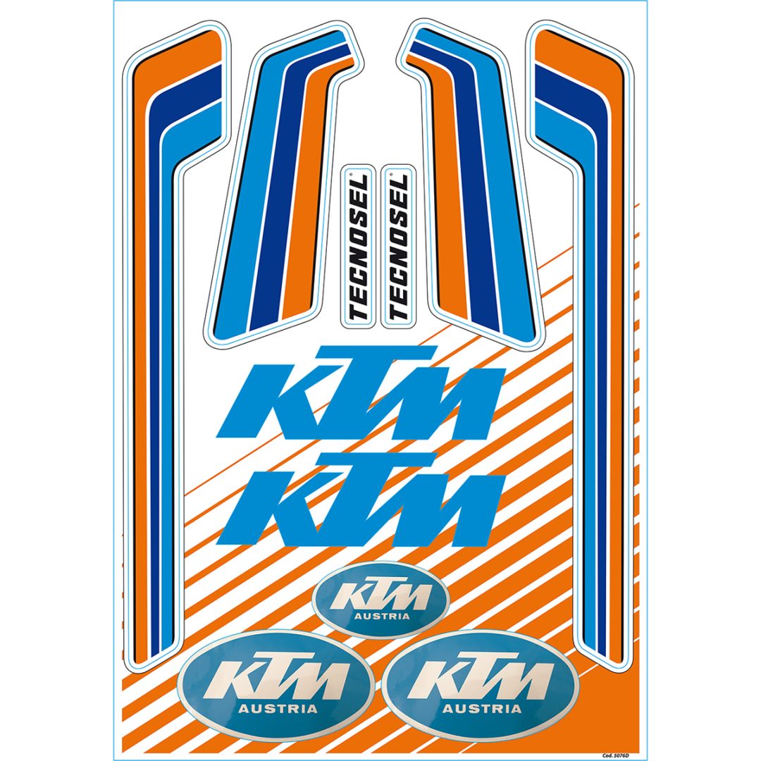 Dekalsæt Med Logo Blå/orange/hvid TECNOSEL Dekalark