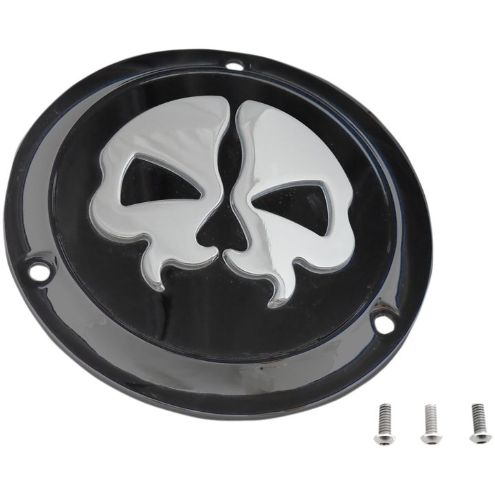 Derbydæksel Split Skull Sort/krom DRAG SPECIALTIES – billede 2