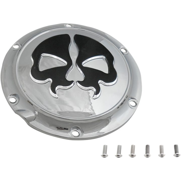 Derbydæksel Split Skull Sort/krom DRAG SPECIALTIES – billede 2