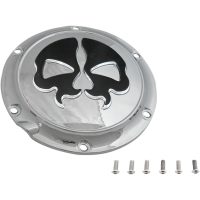 Derbydæksel Split Skull Sort/krom DRAG SPECIALTIES