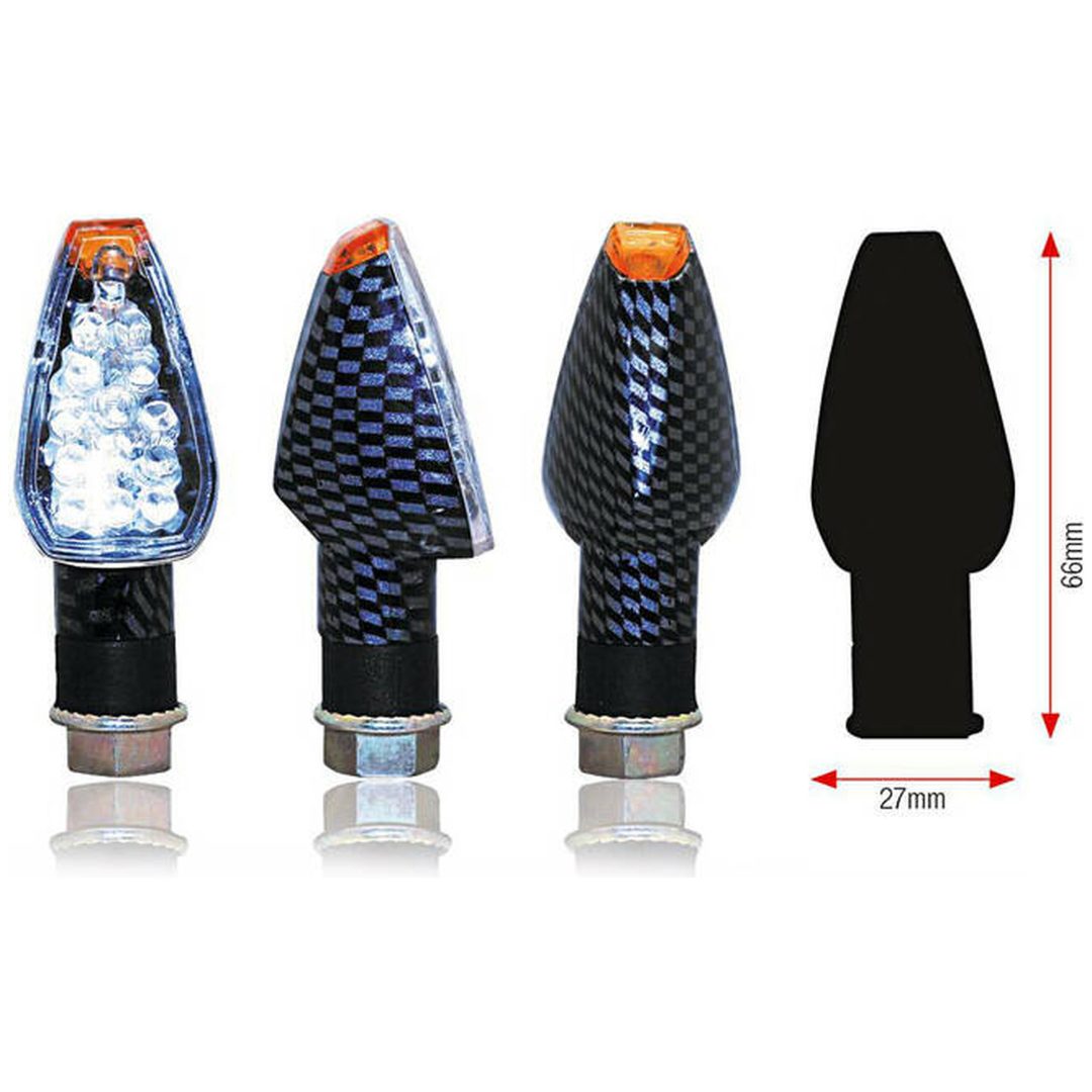 Design Led Blinklys Kort Kulfiber Universal BIHR Kulstofiber