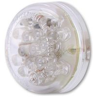 Disc LED taillight, clear glass, E-approved SHIN YO