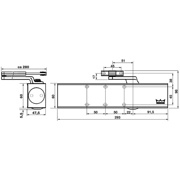 Dørpumpe TS83 DORMA DØRLUKKER DORMA TS83 8300/1 – billede 2
