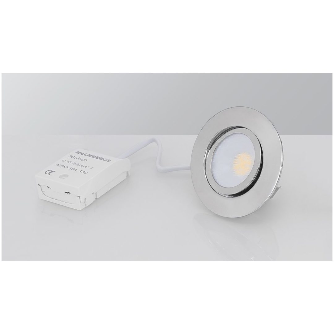 Downlight MD-230, LED, 3x5W, Krom, IP44, 3-pak MALMBERGS