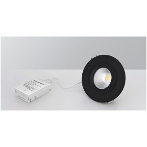 Downlight MD-360, LED, 6W, Sort, AC-Chip, IP44 MALMBERGS